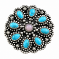 Pink Opal and Turquoise Statement Ring