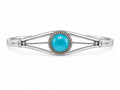 Navajo Handcrafted Kingman Turquoise & Sterling Silver Cuff Bracelet by Esther White