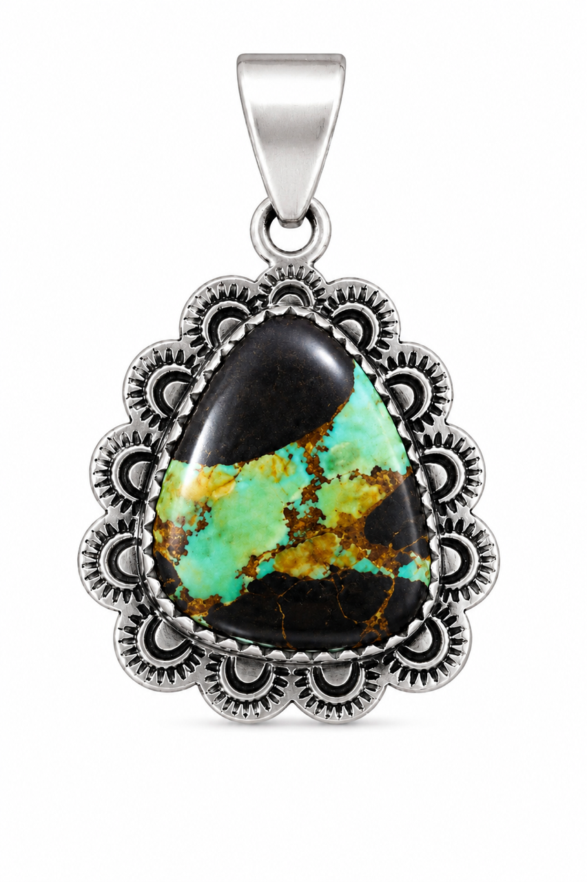 Blackjack Turquoise Teardrop Pendant