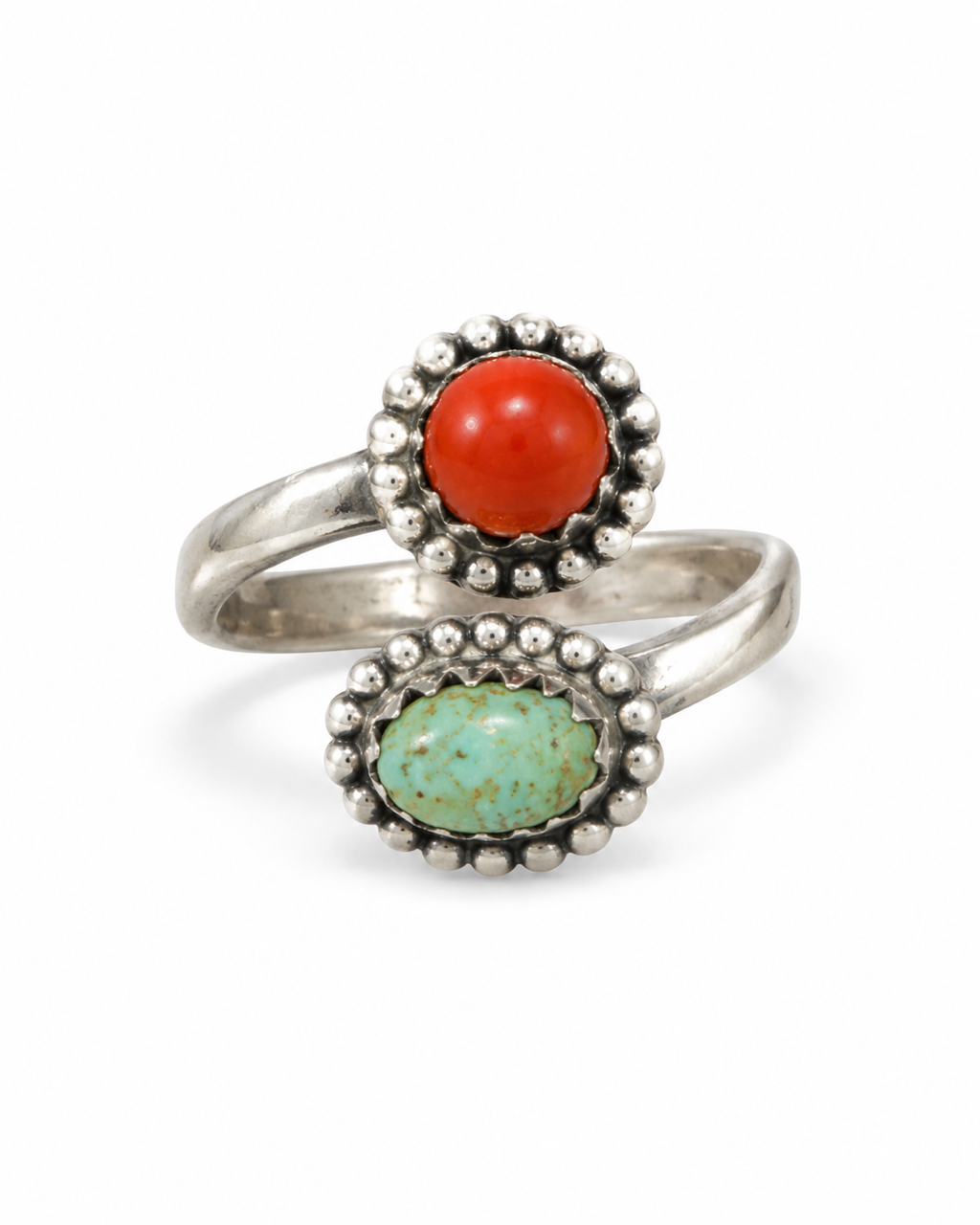 Turquoise & Rosarita Bypass Ring (Size 7-9)