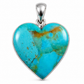 Handcrafted Kingman Turquoise Heart Shaped Pendant