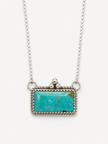 Navajo Handcrafted Sterling Silver & Turquoise Necklace (16")