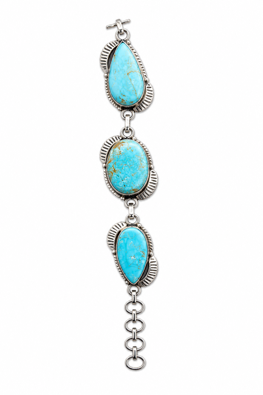 #8 Turquoise 3 Stone Bracelet