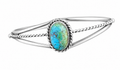Navajo Handcrafted Kingman Turquoise & Sterling Silver Cuff Bracelet by Eloise Key
