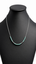 Navajo Handcrafted Sterling Silver Pearl and Turquoise Bead Necklace (18")