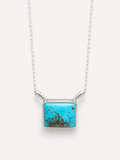 Navajo Handcrafted Sterling Silver and Egyptian Turquoise Necklace (18")
