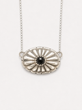 Navajo Handcrafted Sterling Silver and Black Onyx Necklace (18")