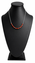 Navajo Handcrafted Sterling Pearl and Italian Coral Necklace (18")